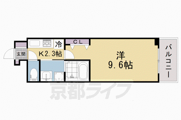 シンフォニーI(1K/2階)の間取り写真