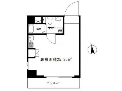 カイゼル プレジャー 浅草(ワンルーム/3階)の間取り写真