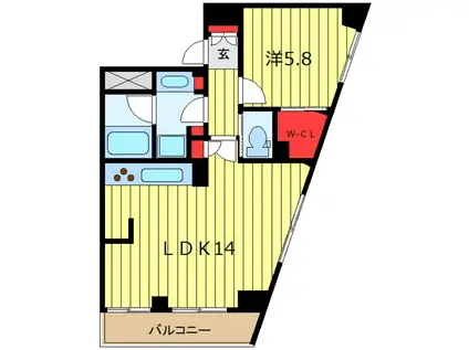 フレンシア田端南(1LDK/4階)の間取り写真