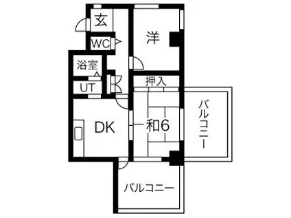 アビタマルフク(2DK/9階)の間取り写真