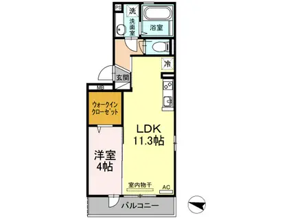 FELIZ(1LDK/2階)の間取り写真