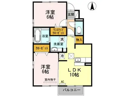 コンフォート泉(2LDK/1階)の間取り写真