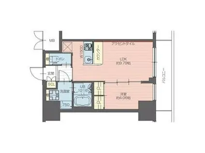 プレジオ永和EURO(1LDK/6階)の間取り写真