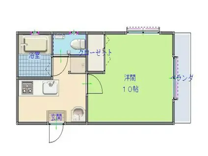 セレーヌ長嶺(1K/3階)の間取り写真