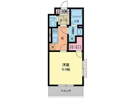 ヴァンヴィラージュ(1K/1階)の間取り写真