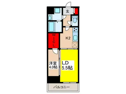 コンフォリア・リヴ豊洲キャナル(1LDK/5階)の間取り写真