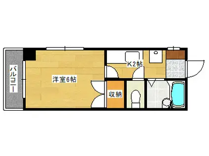 ベルリオ(1K/3階)の間取り写真