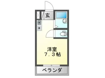 マルディアス南古市(ワンルーム/2階)の間取り写真