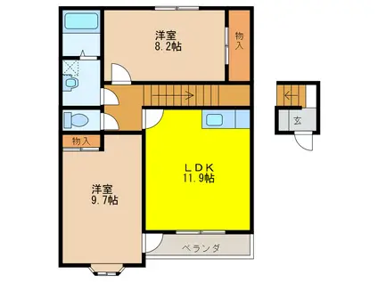 WILL PARK(2LDK/2階)の間取り写真