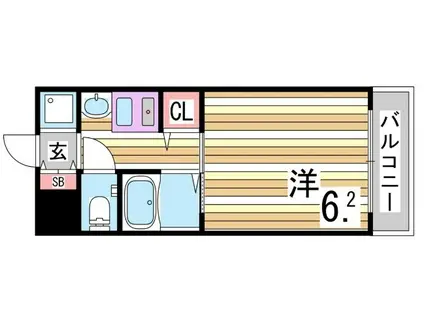 エステムコート神戸・ハーバーランド前IIIコスタリティ(1K/8階)の間取り写真