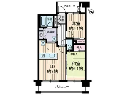 ミオカステーロ西八王子(2LDK/1階)の間取り写真