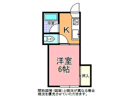 ハイツ堀町(1K/2階)の間取り写真