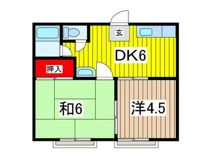 白百合ハウス(2DK/1階)の間取り写真