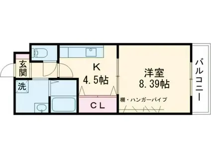 VILLA FIORE(1K/1階)の間取り写真