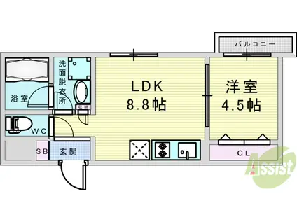 GRAN EPI(1LDK/3階)の間取り写真