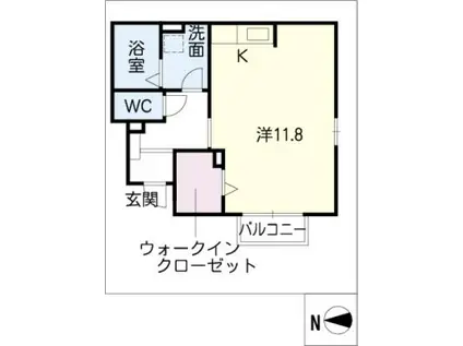 グランメゾン鶴舞B棟(ワンルーム/1階)の間取り写真