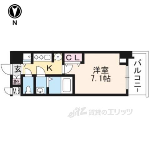 アドバンス京都ソナーレ(1K/1階)の間取り写真