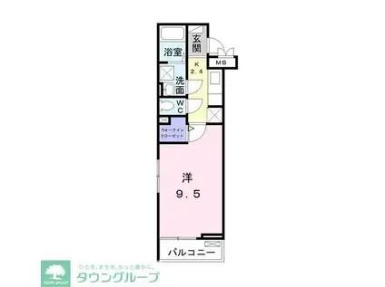 エスポアII(1K/3階)の間取り写真