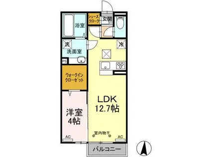 ベルネーレ(1LDK/2階)の間取り写真