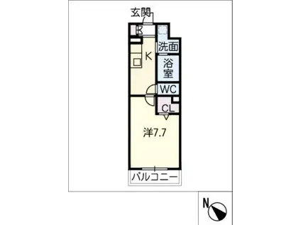 エスポワール白須賀(1K/3階)の間取り写真