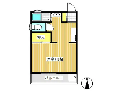 西大泉第三コーポ(1K/2階)の間取り写真