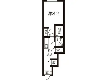 LEBEL DRIE(1K/1階)の間取り写真