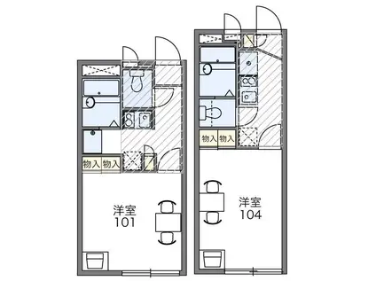 レオパレスシーサイド(1K/2階)の間取り写真