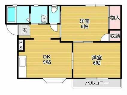 ジョイフル21(2DK/1階)の間取り写真