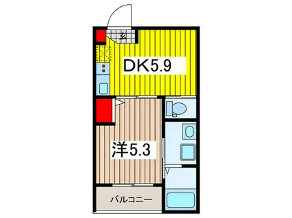 ベル フローレ(1DK/3階)の間取り写真