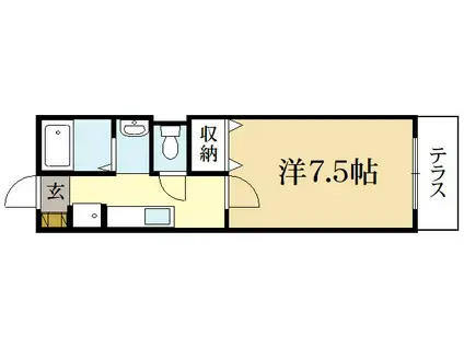 エランピタール北山(1K/1階)の間取り写真