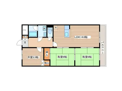 センチュリーヤマトII(3LDK/3階)の間取り写真