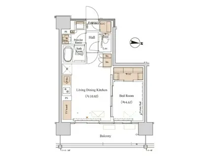 ブランシエスタ木場(1LDK/3階)の間取り写真