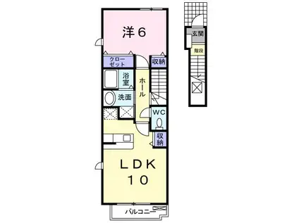 リージェントパーク APM I(1LDK/2階)の間取り写真