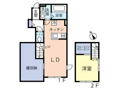 シエルカーム(1LDK/1階)の間取り写真