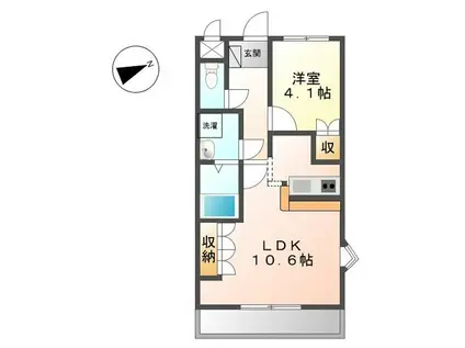 シャイン・アシューレ(1LDK/2階)の間取り写真
