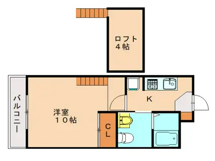 レジデンス丘III(1K/5階)の間取り写真