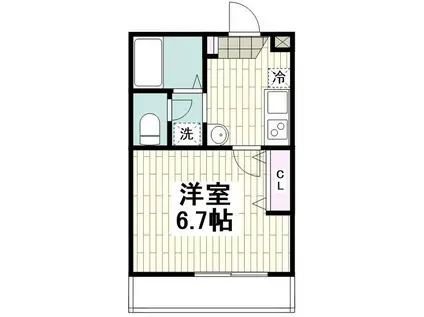 アルベルゴ(1K/2階)の間取り写真