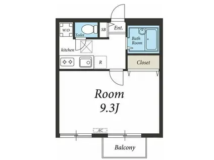 フローネ参宮橋(1K/1階)の間取り写真