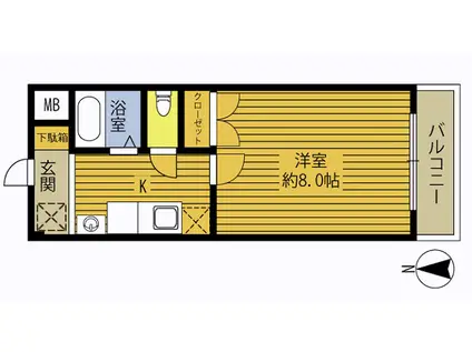 イーハトーブ・あい(1K/2階)の間取り写真