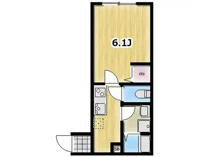 AMBITION入間川(1K/1階)の間取り写真