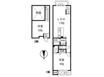 ル マリエ(2LDK/1階)の間取り写真