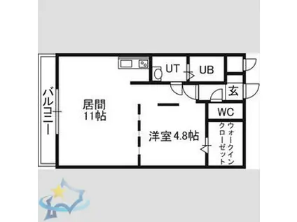 セルベッサ札幌レジデンス(1LDK/5階)の間取り写真