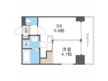 小泉マンションメム19(1LDK/4階)の間取り写真