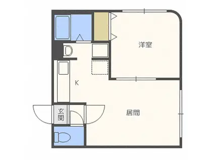 さくらハイツ1(1LDK/4階)の間取り写真