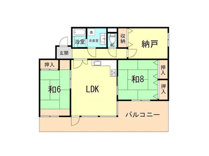 シオンズガーデン花川(2SLDK/1階)の間取り写真