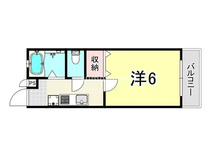 ヴィラ汐町A棟(1K/1階)の間取り写真