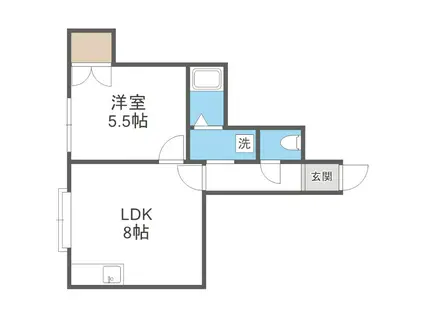 チェリーコーポ(1DK/2階)の間取り写真