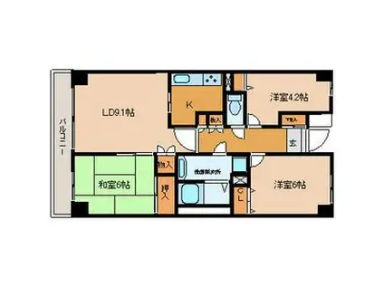 ROYAL RAISIN(3LDK/10階)の間取り写真