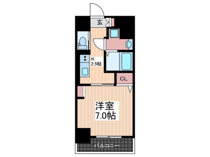 REGION(1K/5階)の間取り写真