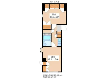 勝間ビル(2K/3階)の間取り写真